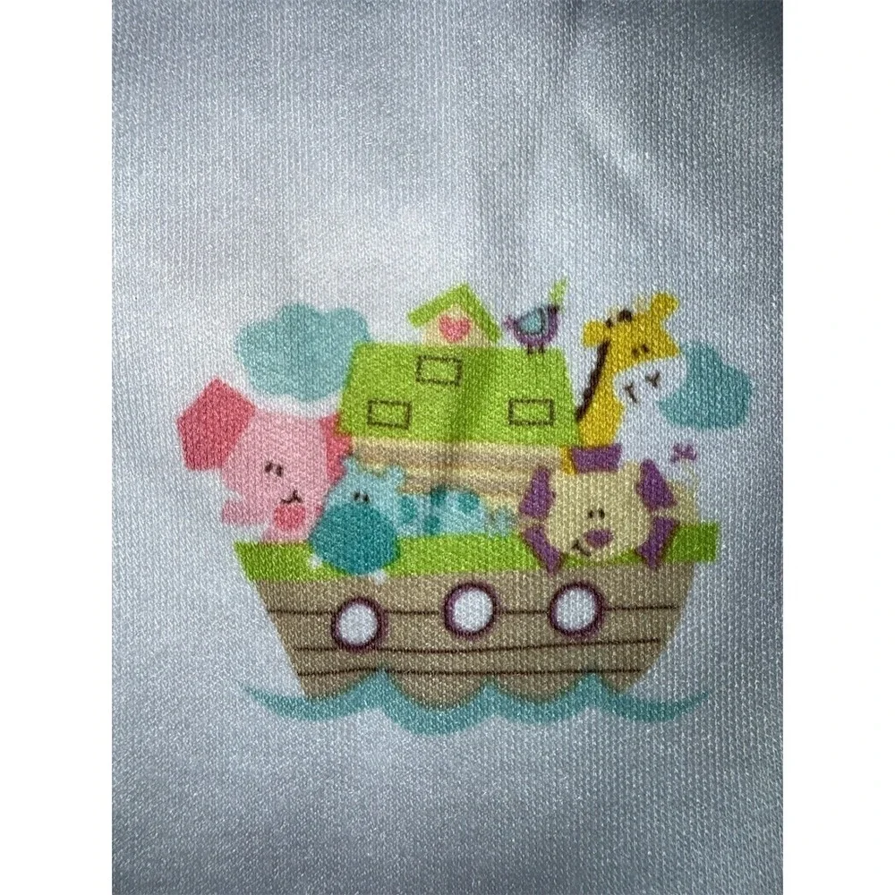 GANZ Baby Noah's Ark Diaper Shirt Bodysuit One-Piece 3-6‎ Months White religious